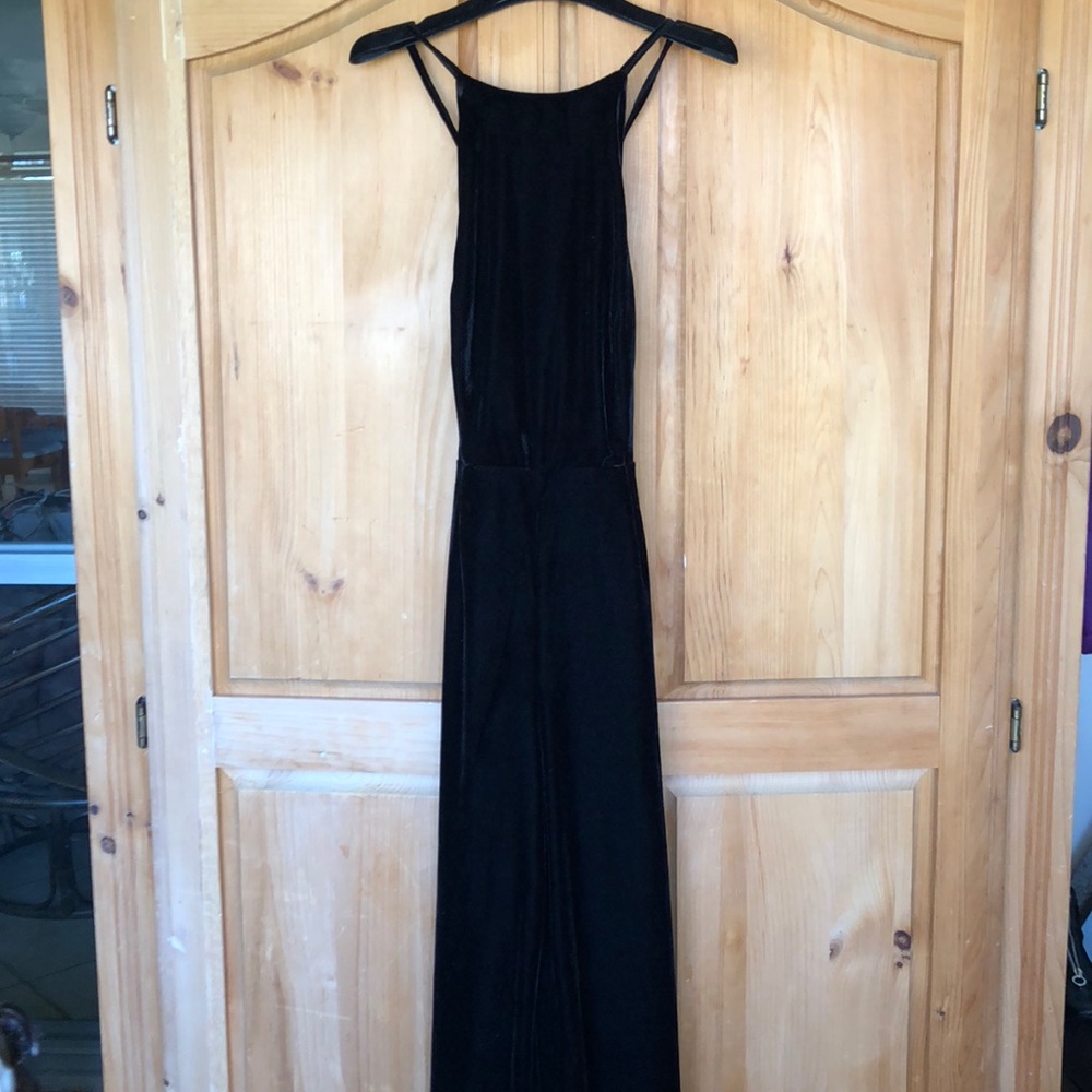 Velvet pant backless jumpsuit